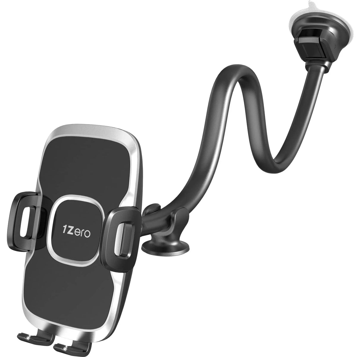 1Zero Solid Car Truck Phone Mount Black Mirror Surface with Silver Ring