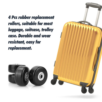 Zoofen 42 x 18mm Luggage Replacement Wheels 4 Pcs - Rubber Suitcase 42 x