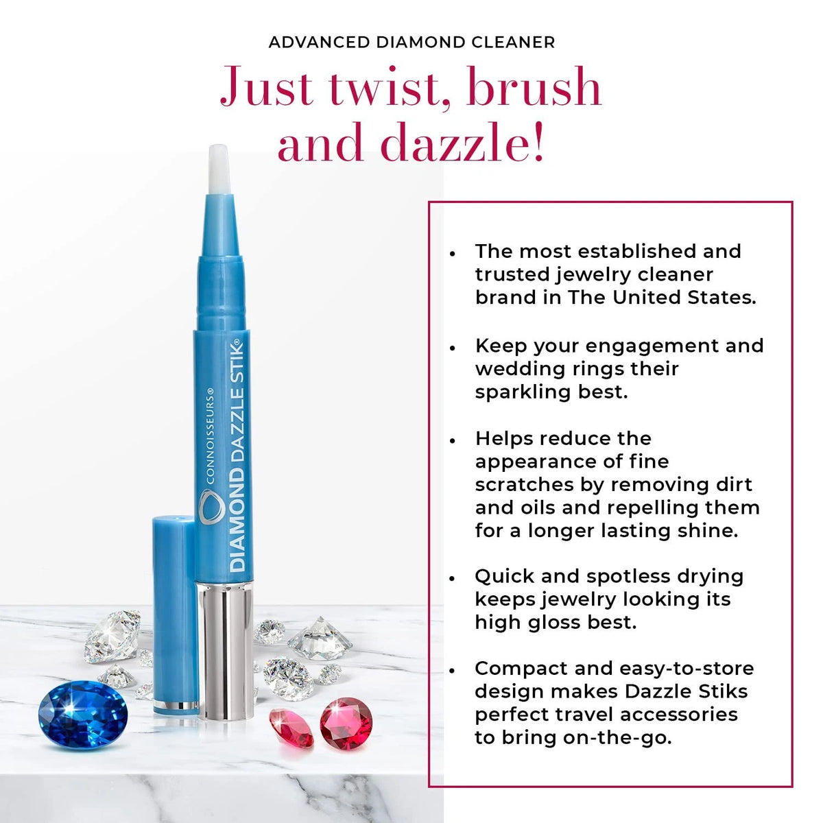 CONNOISSEURS Diamond Dazzle Stik for Rings, 1 Count (Pack of 1), Blue