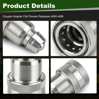 Hydraulic Quick Coupler Adapter Pioneer 4060-4MB Old JD to ISO Male Tip