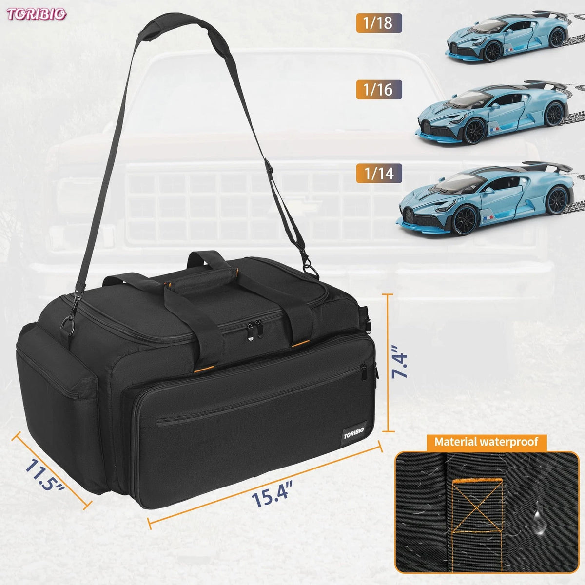 TORIBIO RC Car Bag for 1/14, 1/16 and 1/18 1/14 & & 1/18, black