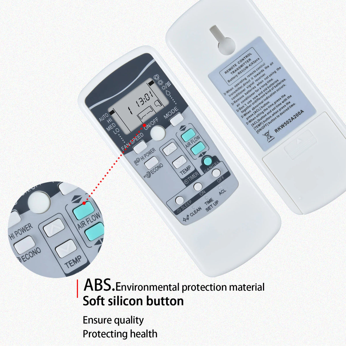 RKW502A200A For Mitsubishi Heavy Industries Air Conditioner Remote Control