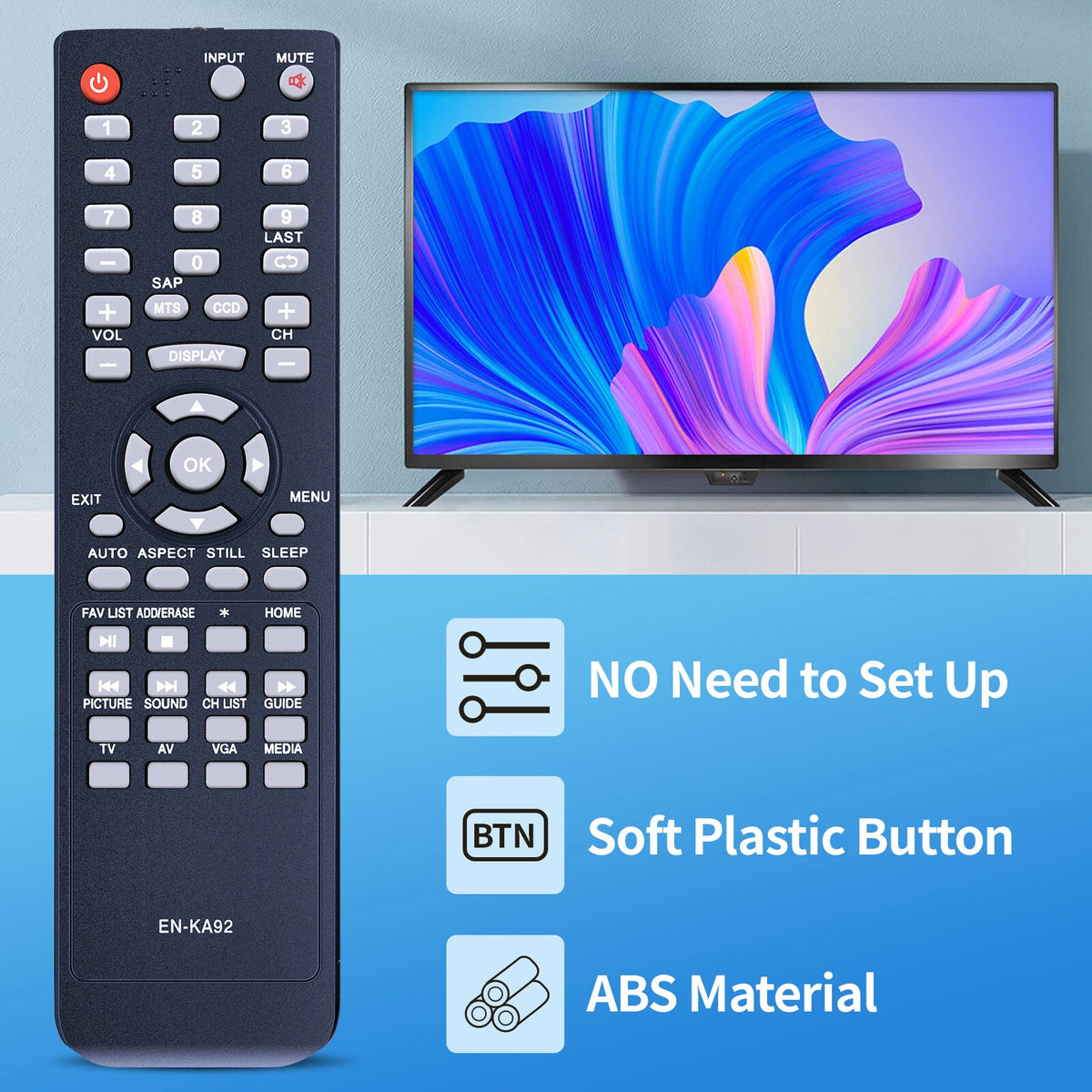 EN-KA92 Remote Control For Hisense TV 32H3C 32H3E 32H5FC 40H3B 40H3C 40H3EA