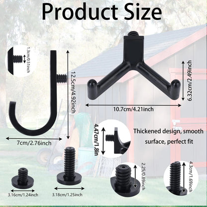 BOXOB 20pcs Tool Hooks for Suncast/Craftsman, V & J Shape Storage Shed Black