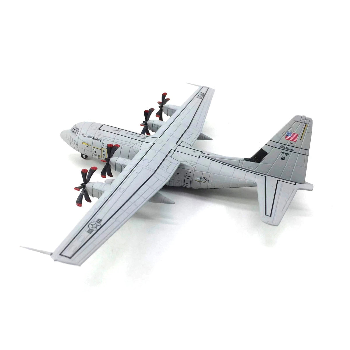 1/200 Alloy USAF C-130 Hercules Transport Aircraft  Diecast Airplane With Stand