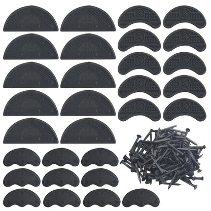 TOVOT 30PCS Heel Plates Black Taps Rubber Tips Sole 16 Piece Set,