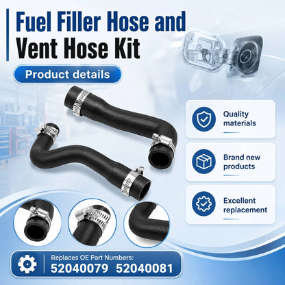 52040079 Complete Fuel Filler & Vent Hose Kit Fits for Jeep Wrangler YJ 87-95