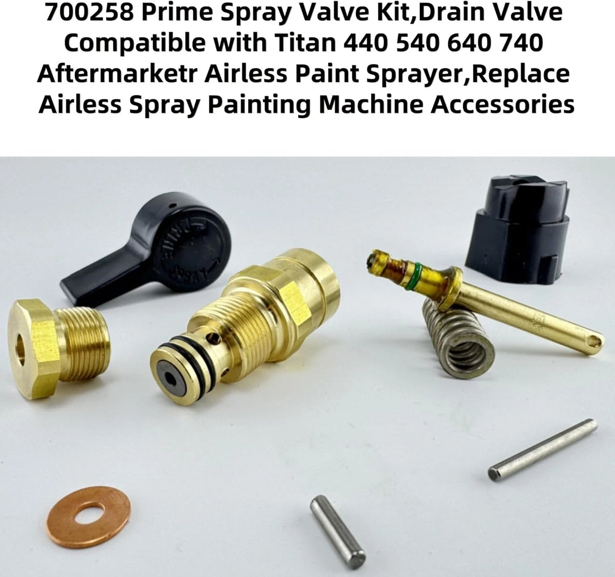 700258 Prime Spray Valve Kit,Drain Compatible with Titan 440 540 Brass