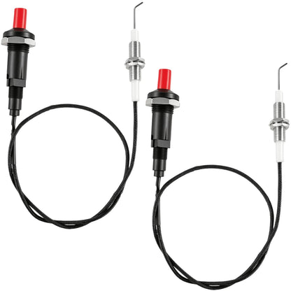 2 Packs Piezo Grill Igniter Replacement BBQ Electrode Spark Ignition Black