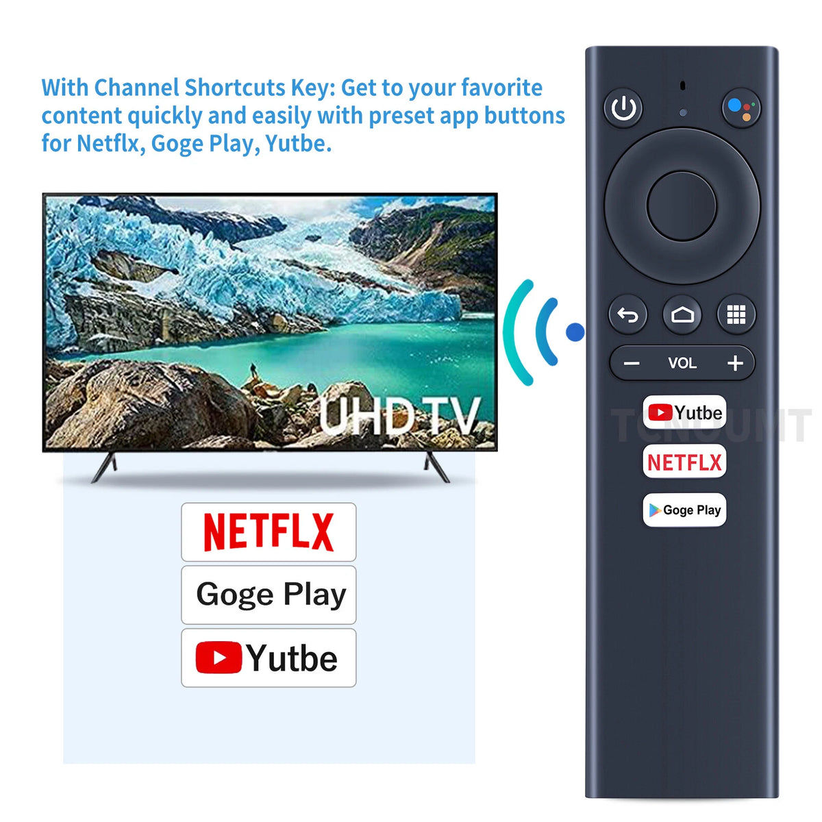 Remote Control For Ematic 4K UHD Android TV Box AGT418 AGT419 with Voice