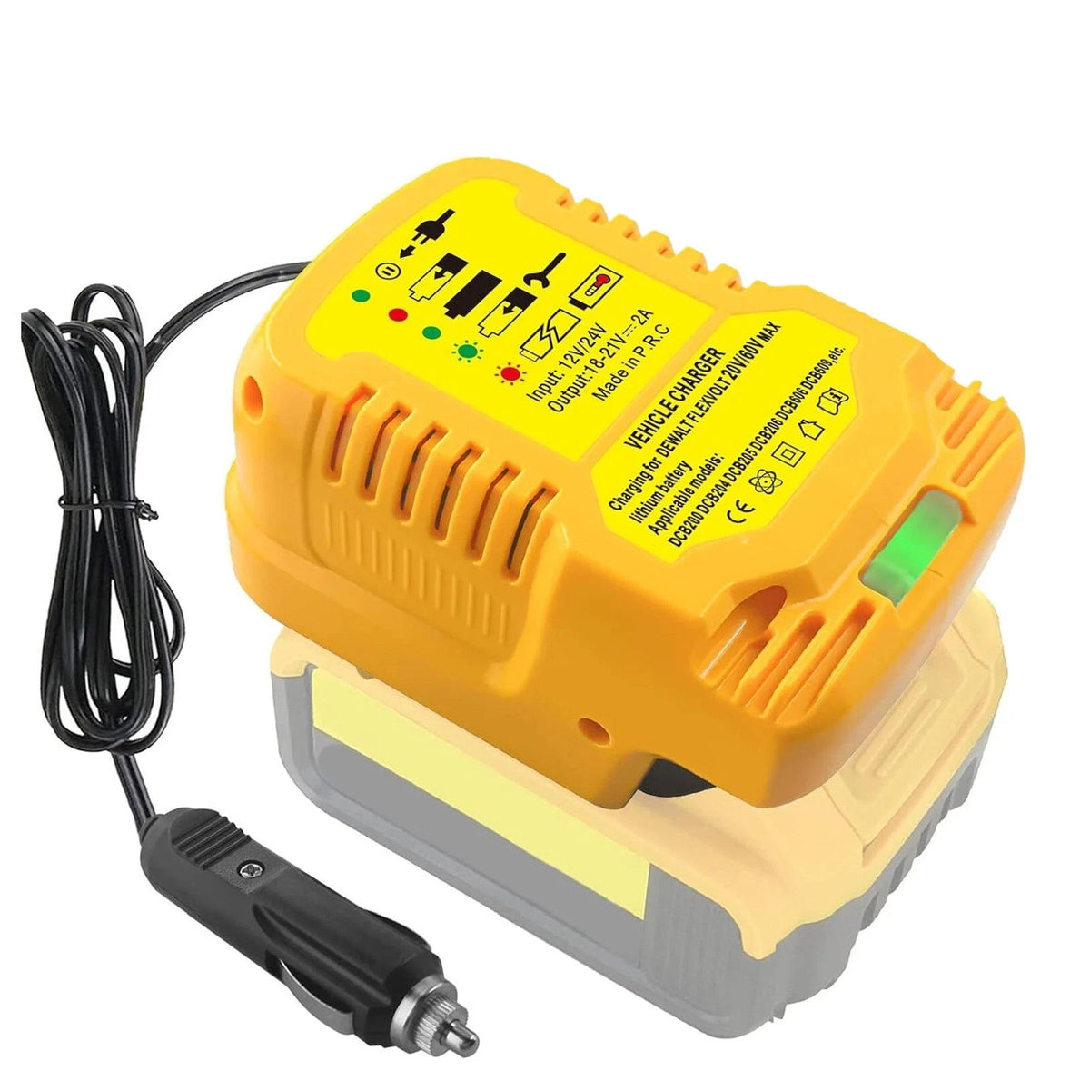 For DeWalt 18V 20V MAX Li-ion Battery Car Charger Compact Design w LED Status