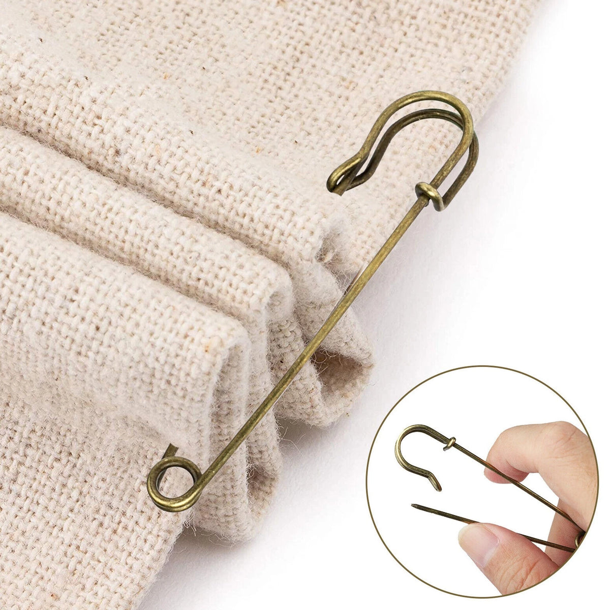 30Pcs/Set Large Heavy Duty Metal Safety Pins Brooch Pins DIY Sewing Tools