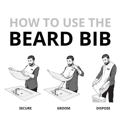 Beard King Bib Apron - As 1 Count (Pack of 1), White w/ Packing Pouch