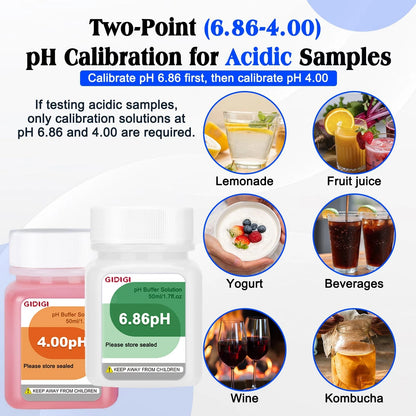 GIDIGI pH Buffer Calibration Solution 4.00/6.86/9.18 Purple