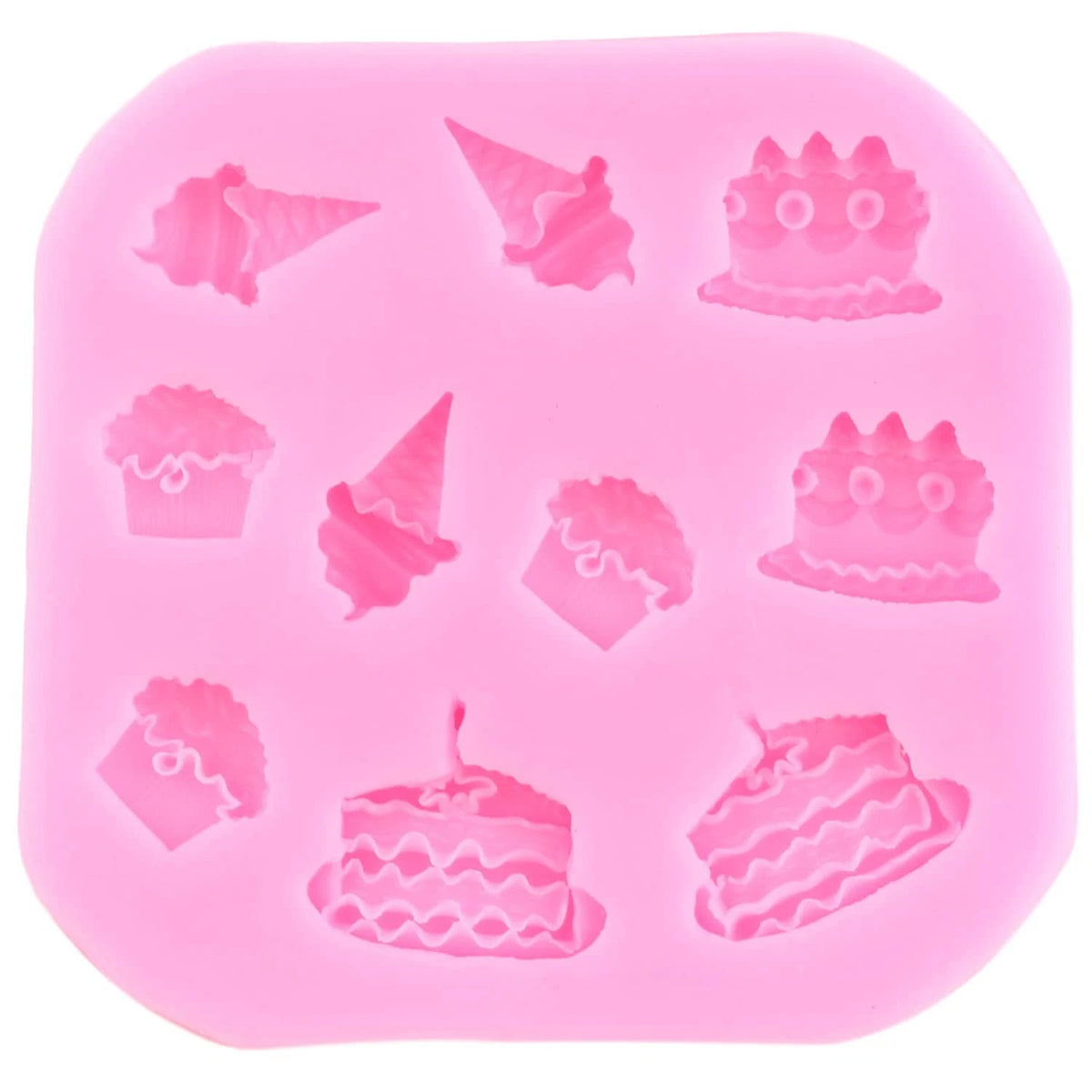Mujiang Ice Cream Cones Silicone Mold Donut Fondant Molds Set Of 4 Style B