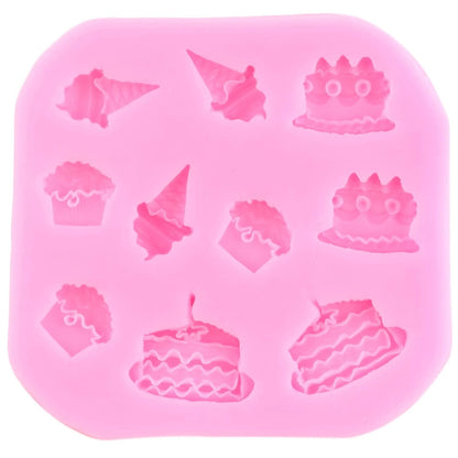 Mujiang Ice Cream Cones Silicone Mold Donut Fondant Molds Set Of 4 Style B