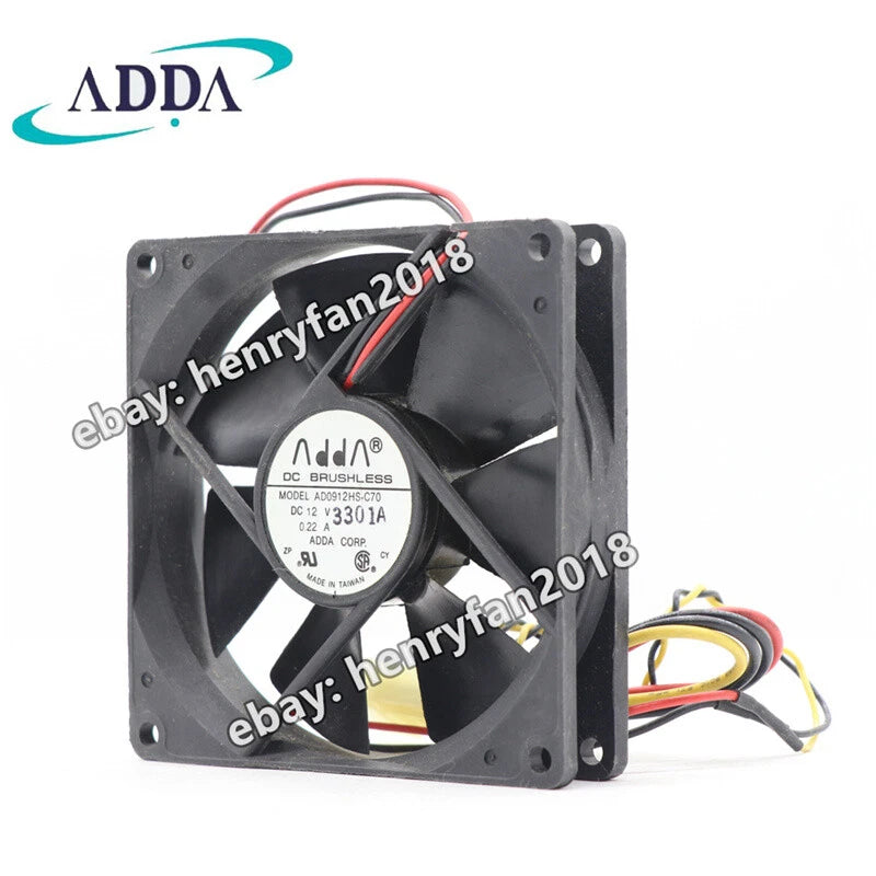 ADDA AD0912HS-C70  Axial Cooling Fan DC 12V 0.22A 92*92*20mm CPU/Case Fan