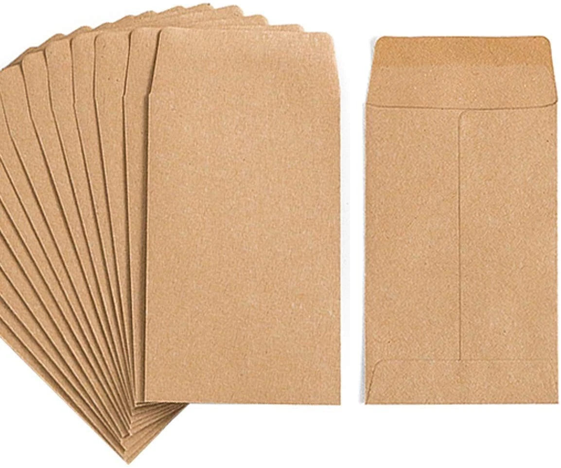 200 Pack Small Coin Envelopes Self-Adhesive 2.25 x 3.5 inches, Light Brown