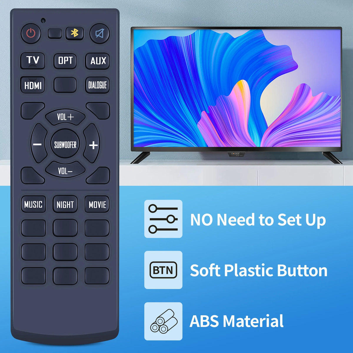 Replace Remote Control For Definitive Technology Studio 3D Mini Sound Bar