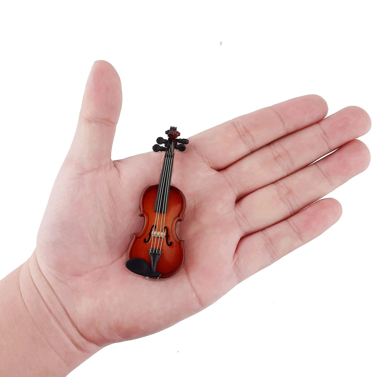 Dselvgvu Wooden Miniature Violin with 3.15"x1.18"x0.59", 3.15"x1.18"x0.59"