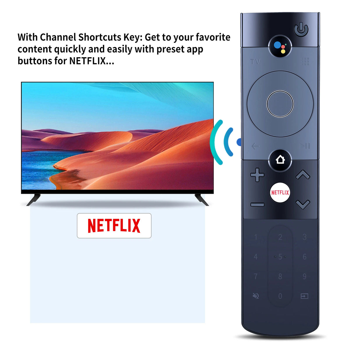 Rechargeable Remote Control For KITA Android TV Part number: R324854A98-00001