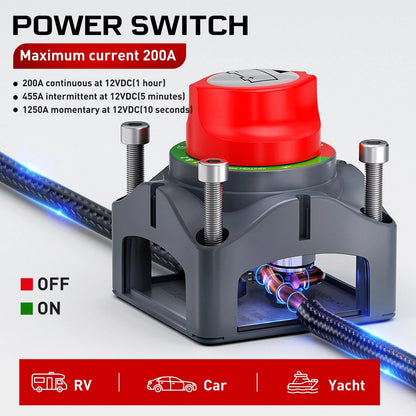 Nilight - 90015A Battery Switch 12-48V On-Off Switch, 275A