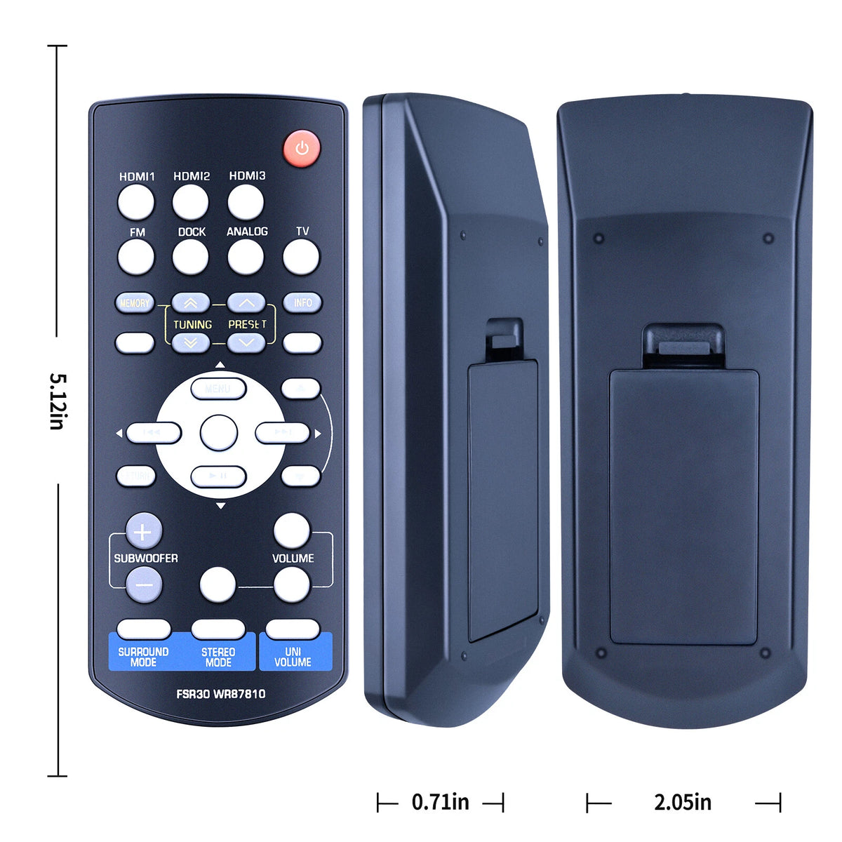 FSR30 WR87810 Replacement Remote Control For Yamaha Soundbar