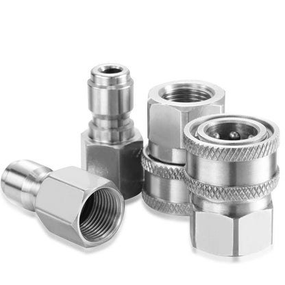 Hotop 4 Sets NPT 3/8 Inch Stainless Steel Male and Inch, Internal Thread