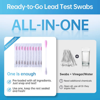 AAwipes Lead Test Kit All-in-1 30 Swabs Results in 30 Seconds at Home Lead...