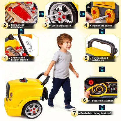 CL FUN Large Truck Engine Toy for Kids: Mechanic Repair Car Kit Toddlers...