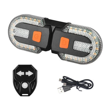 Rechargeable Bike Tail Light Kit Remote Control Turn Signals 5 Lighting Modes
