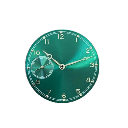 Thin Green Face 37mm Watch Dial With Hands for ETA 6497 ST3600 Movement Parts a