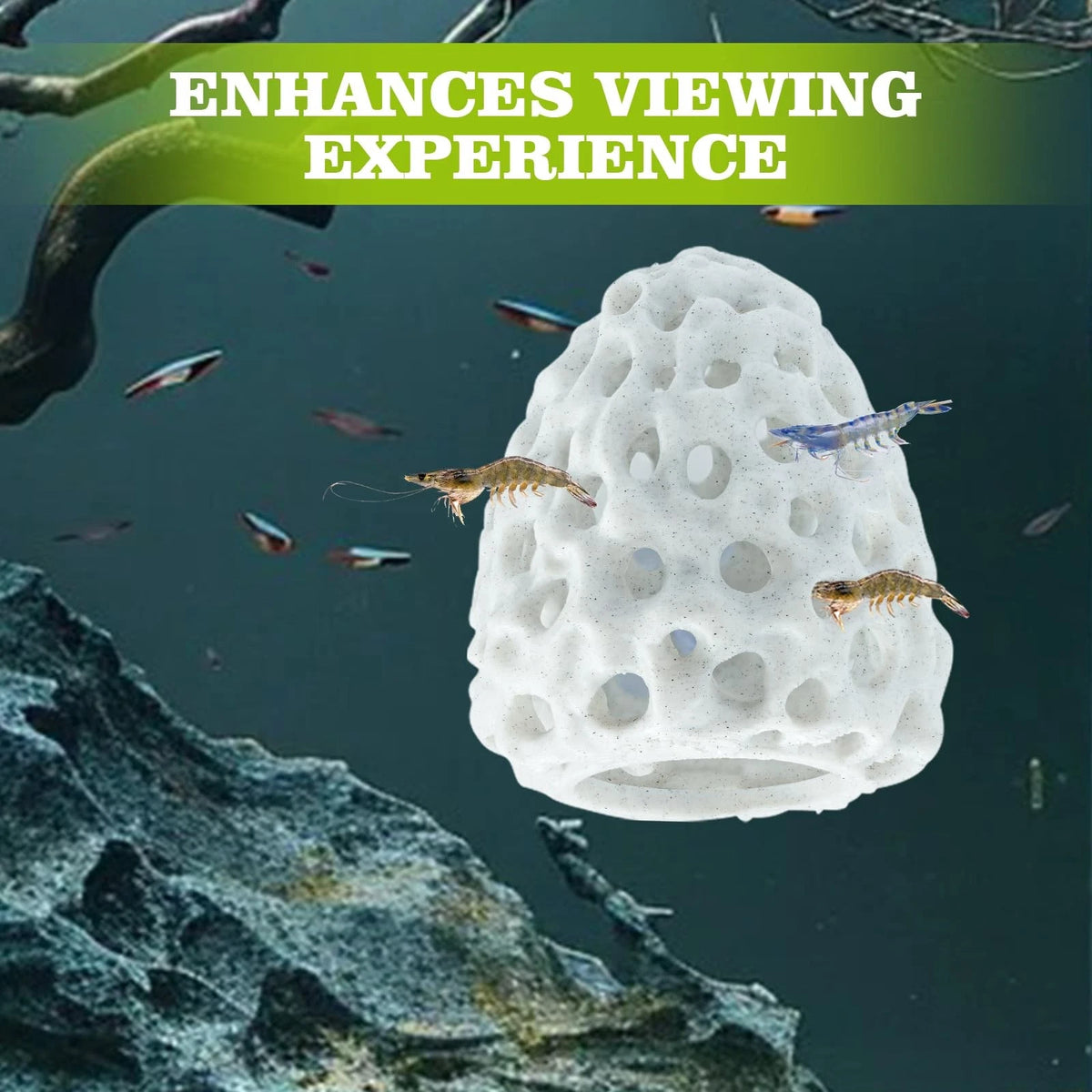 Swirge Shrimp Dome Hide, Hides for Aquarium, Betta Fish Hideout White