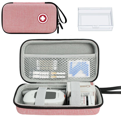 ICIMBI Diabetic Supplies Travel Case, Carrying 6.5 x 3.2 x 2.1 inches, PINK