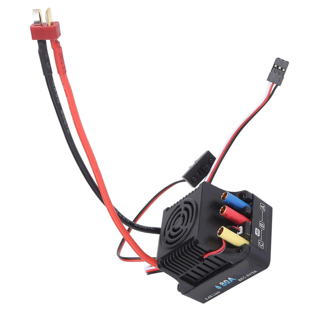 Durable Waterproof 80A Brushless ESC 6V/5A BEC Output For 1/8 Remote Control Car