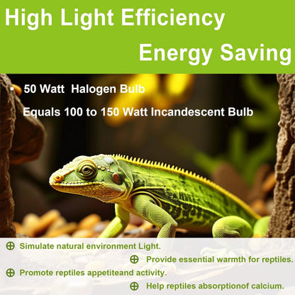 YEGRUEB UVB UVA Reptile Light Bulb 50W for Reptiles and Warm White
