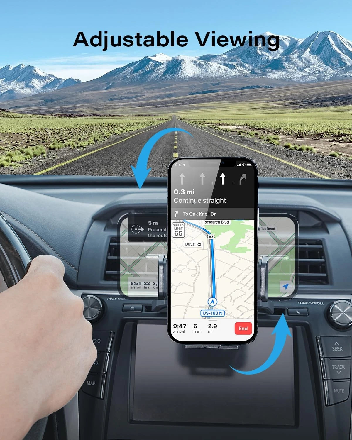 APPS2Car Sturdy CD Slot Phone Mount with One Hand Operation Medium, Black