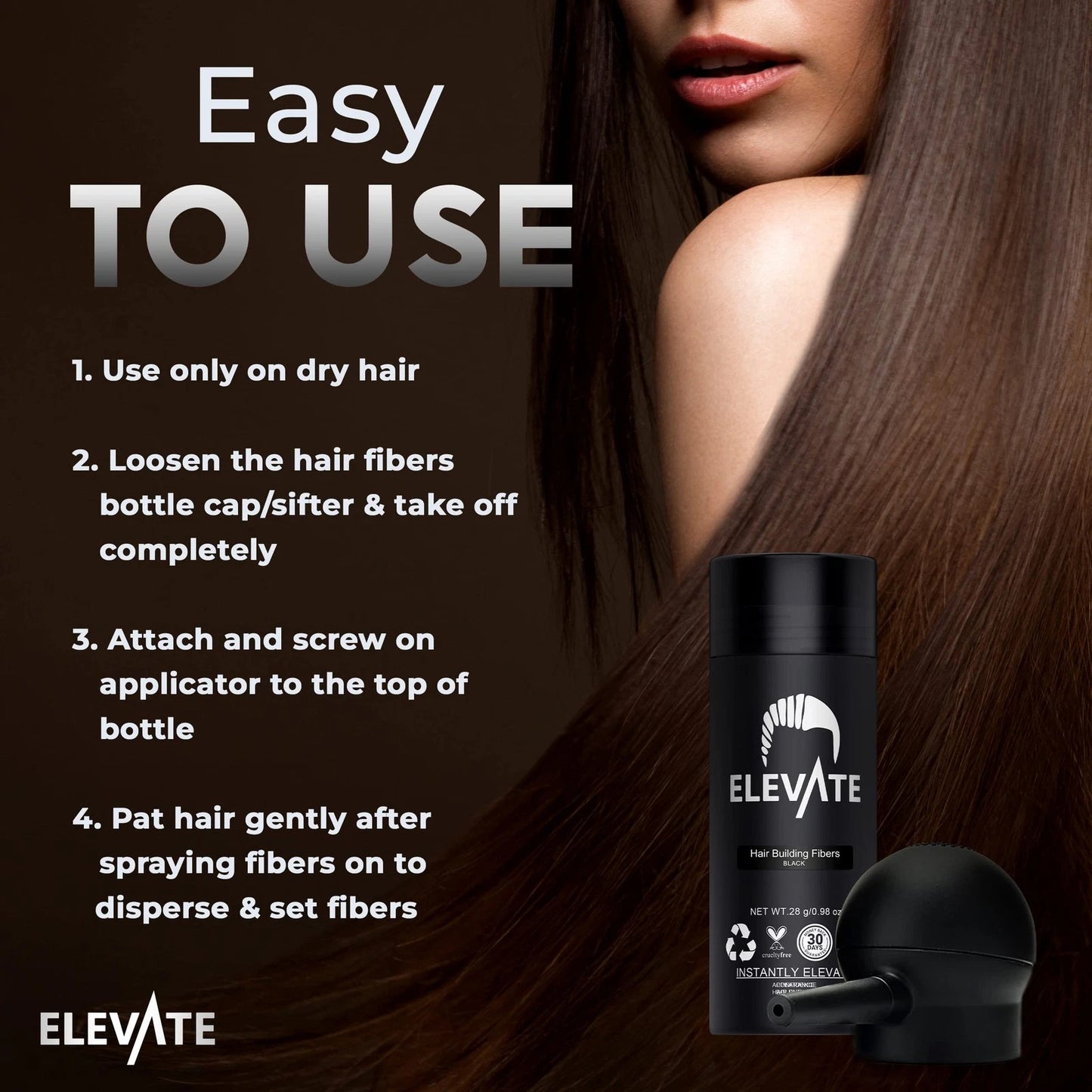 ELEVATE Hair Perfecting 2-in-1 Kit | Set Includes Natural 2 Piece Set, Black