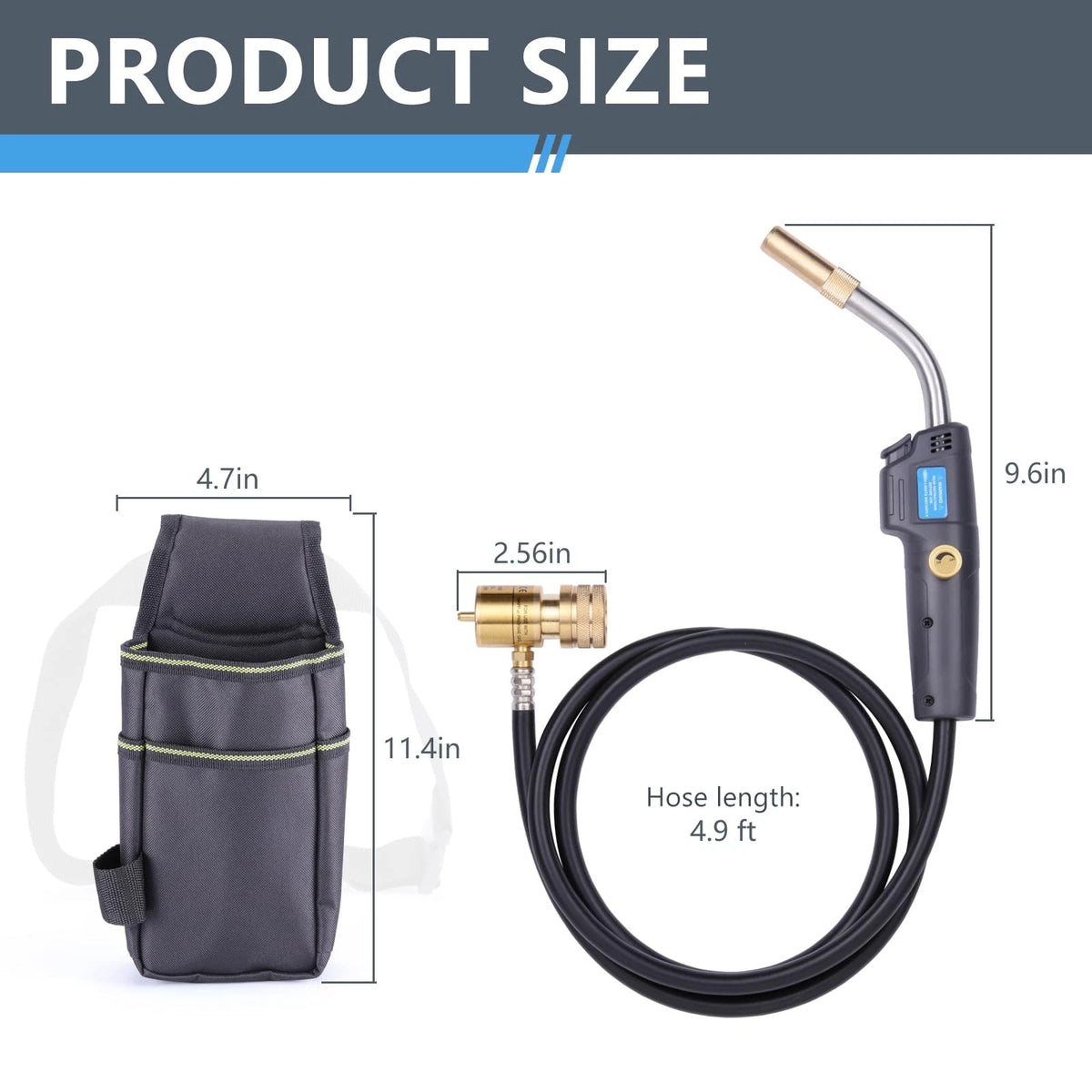 TAUSOM MAPP Map Gas Torch Kit with Holster, Adjustment Knob Black With a Bag