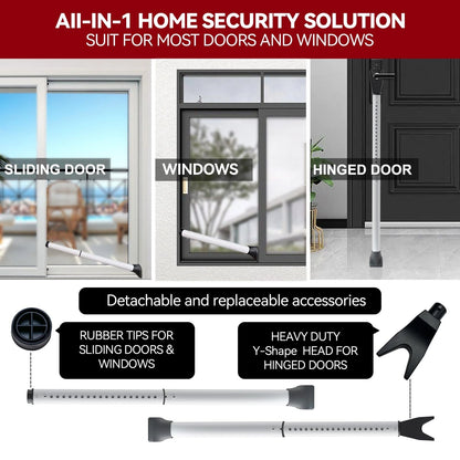 AceMining Upgraded Door Security Bar & Sliding Patio Bar, Heavy 1 Pack, White