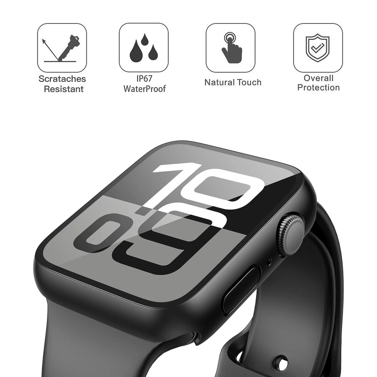 Misxi [2 Pack] Waterproof Hard 46mm(2-Pack) for Series 11/10, Matte Black