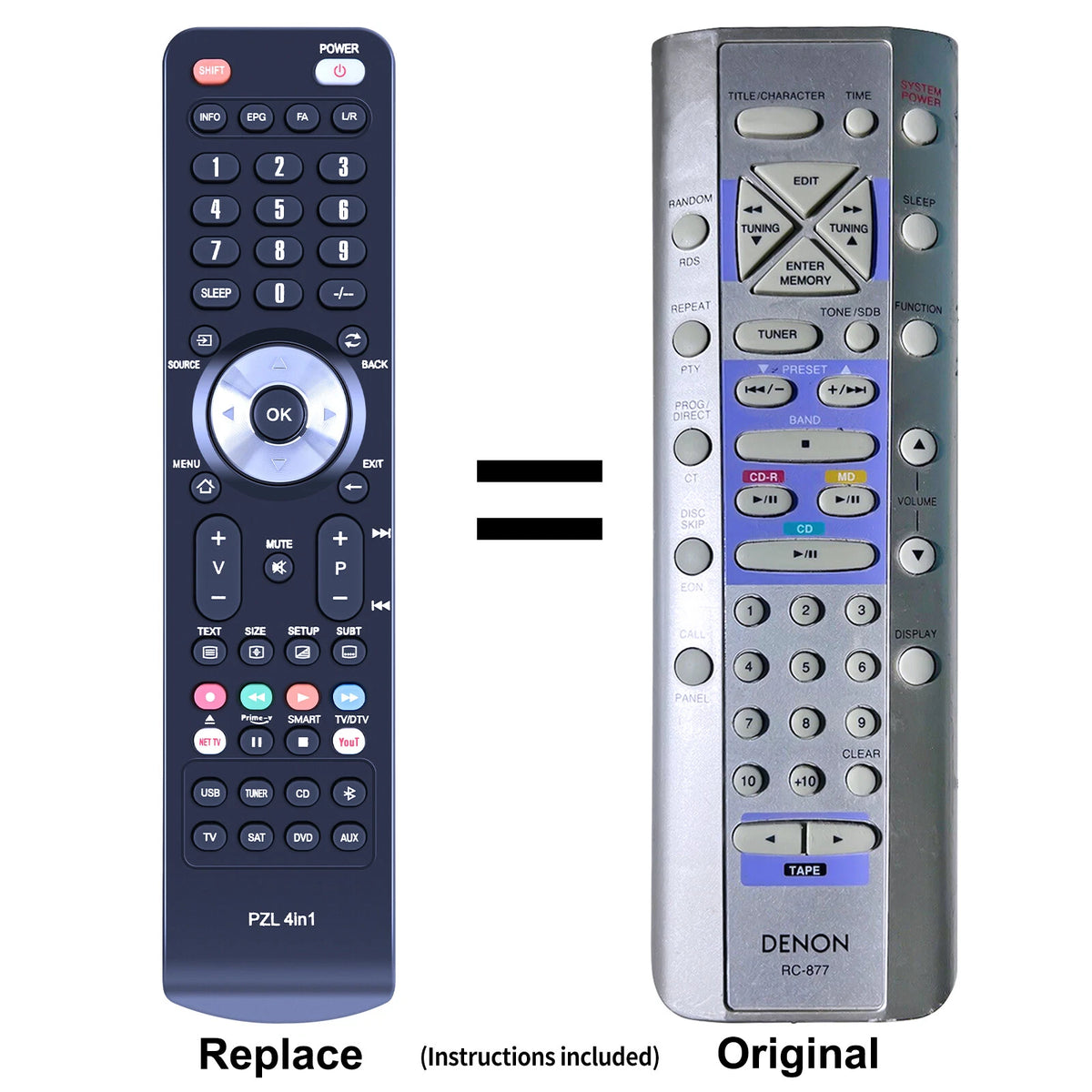 RC-877 Replace Remote Control For Denon CD Stereo Receiver UD-M30 UD-M31 UD-M50