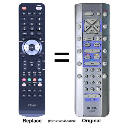 RC-877 Replace Remote Control For Denon CD Stereo Receiver UD-M30 UD-M31 UD-M50