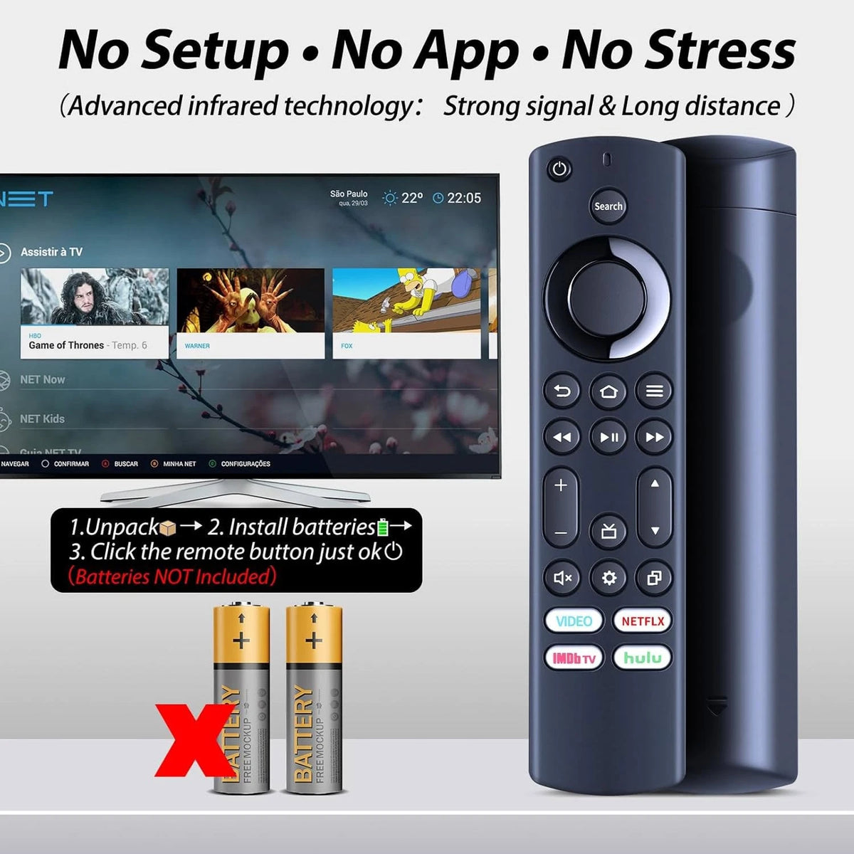 NS-RCFNA-21 REV-B Remote Control For Insignia TV NS-24F202NA22 without Voice