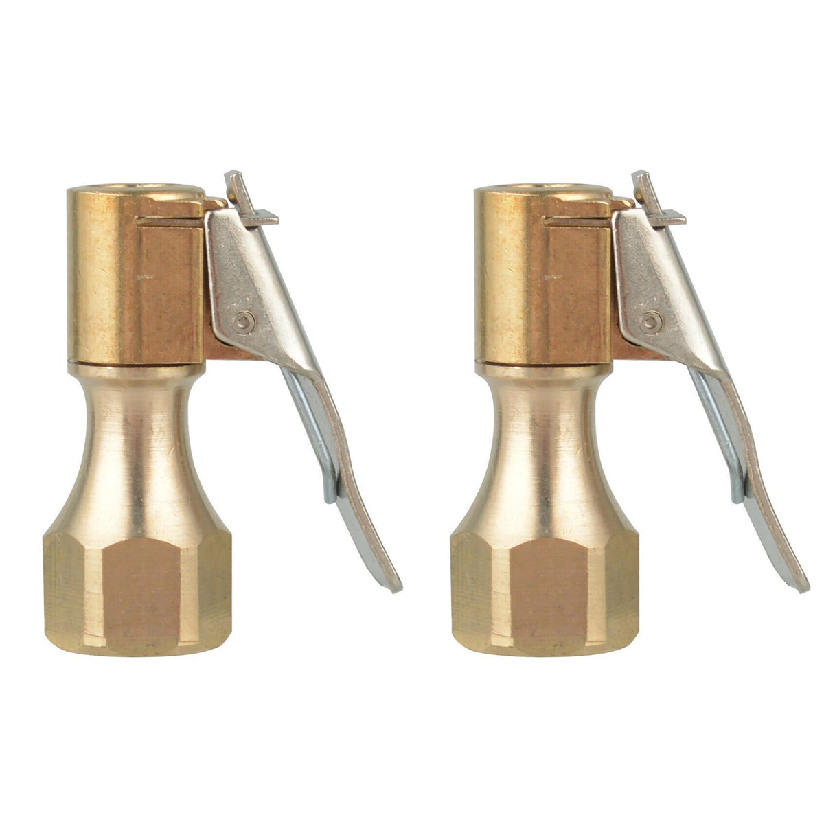 2PCS Open Flow Straight Lock-On Air Chuck with Clip for Tire Inflator Car Tool