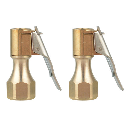 2PCS Open Flow Straight Lock-On Air Chuck with Clip for Tire Inflator Car Tool