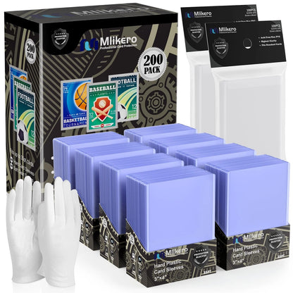 400 Card Sleeves Hard Plastic, 3"X4" 200 Sleeves+200 Soft Sleeves, Clear