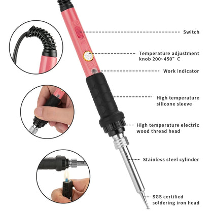 Soldering Iron Kit, 60W with 5pc Interchangeable 10 in 1