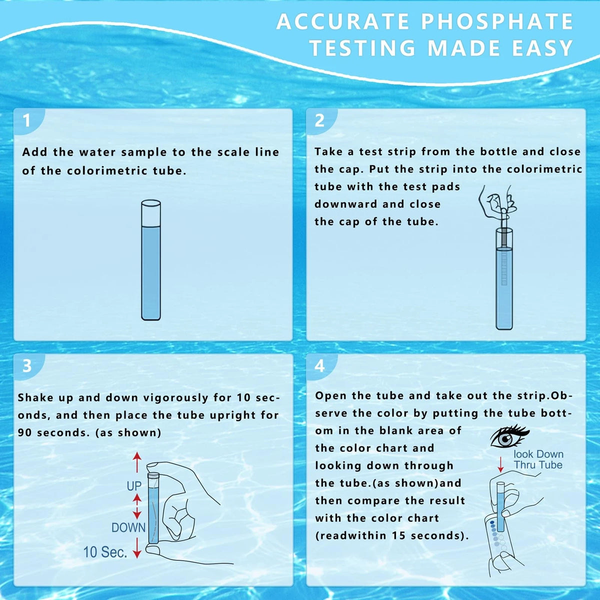 Phosphate Test Kit for Pool: 50PCS Strips Swimming Pool 50