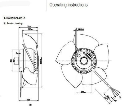 Replacement For Ebmpapst W2D225-EB14-14 400V Siemens Spindle Motor Fan No Frame